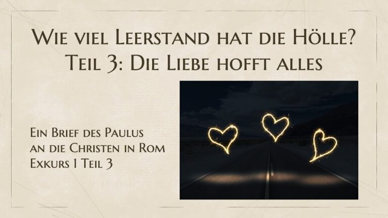 Wie viel Leerstand hat die Hölle? Teil 3: Die Liebe hofft alles